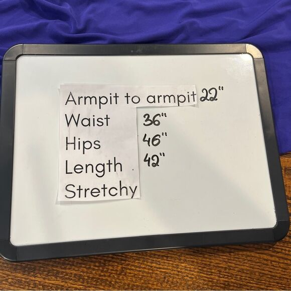 Chaps Vivid violet purple color Sleeveless v-neck Midi formal Dress size 16W - Picture 9 of 12